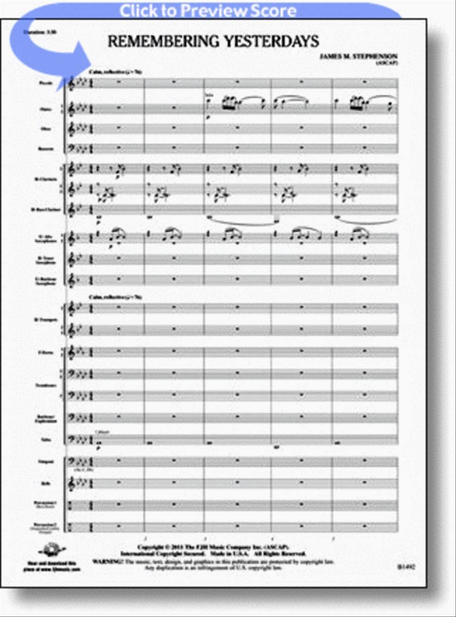 Remembering Yesterdays Concert Band scores gallery preview page 1
