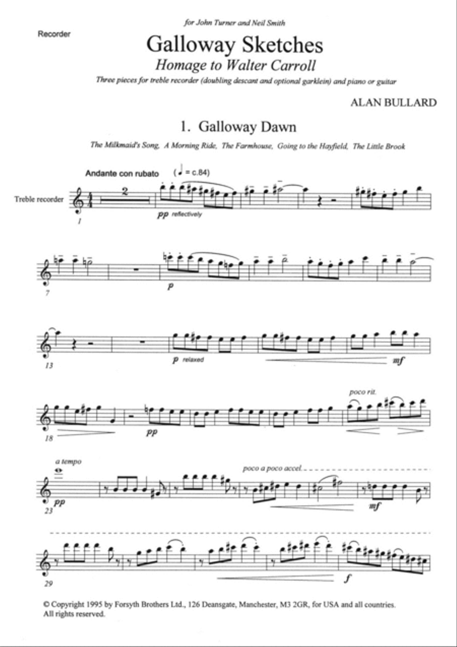 Galloway Sketches Alto Recorder scores gallery preview page 2