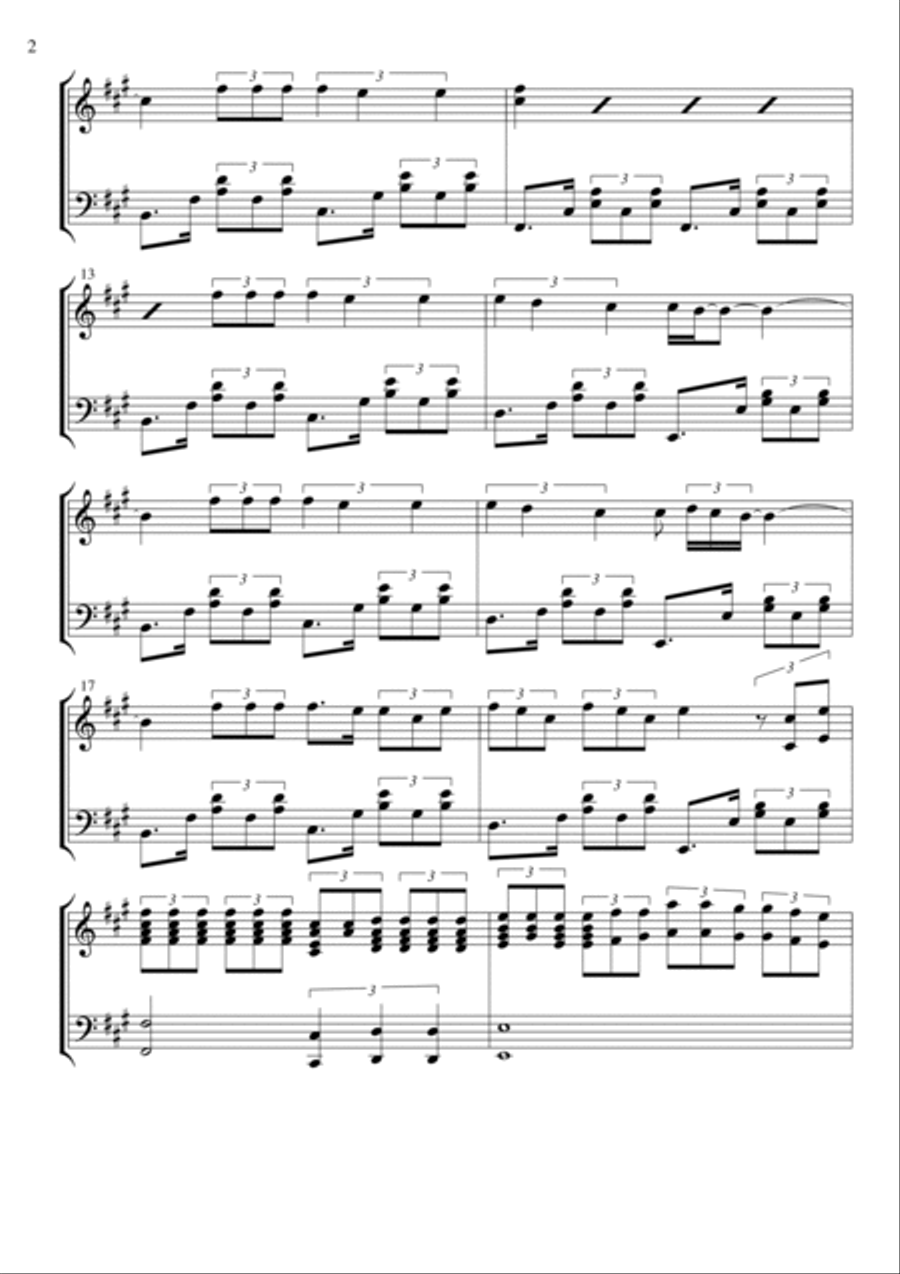 Hold The Line Piano Solo scores gallery preview page 2