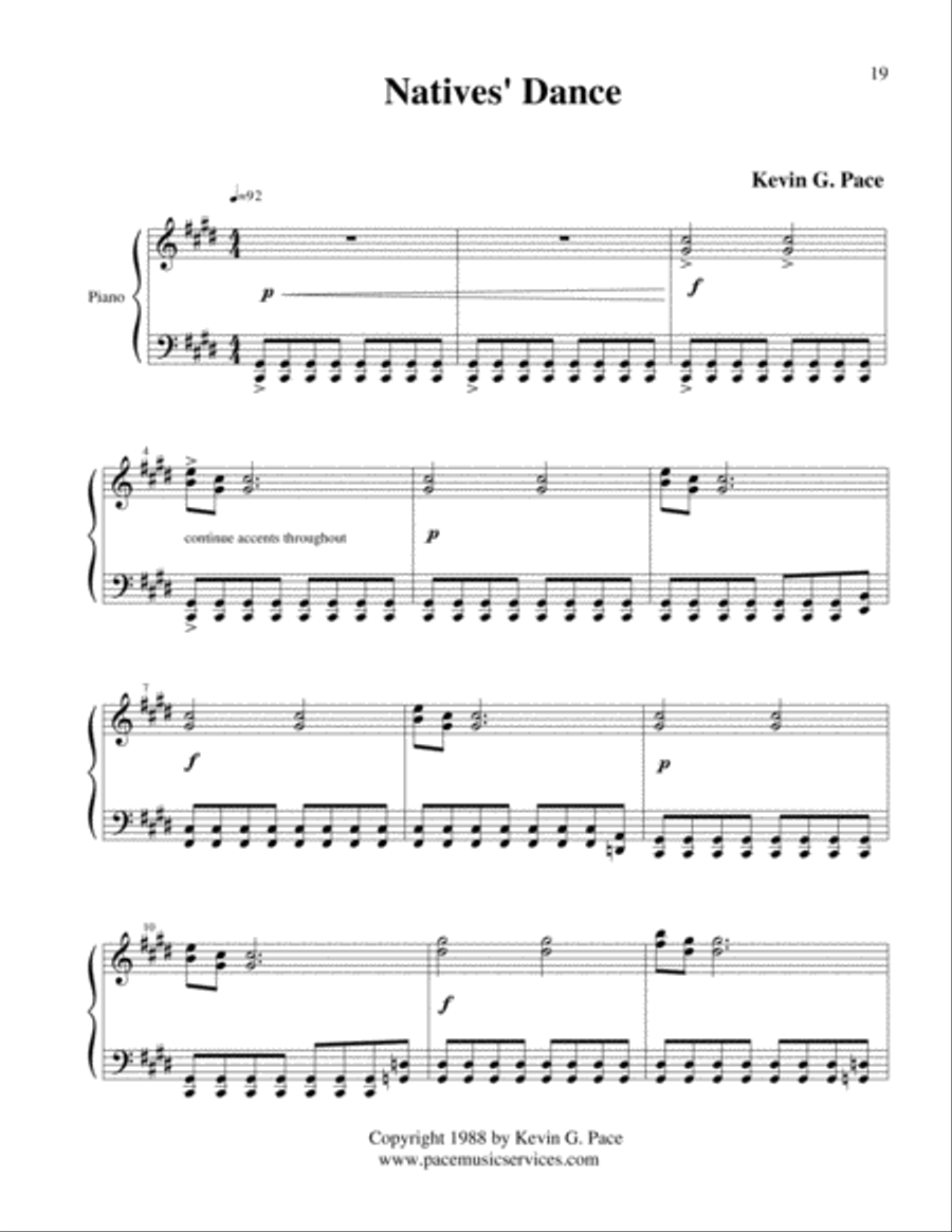 Natives' Dance - easy piano solo Easy Piano scores gallery preview page 2