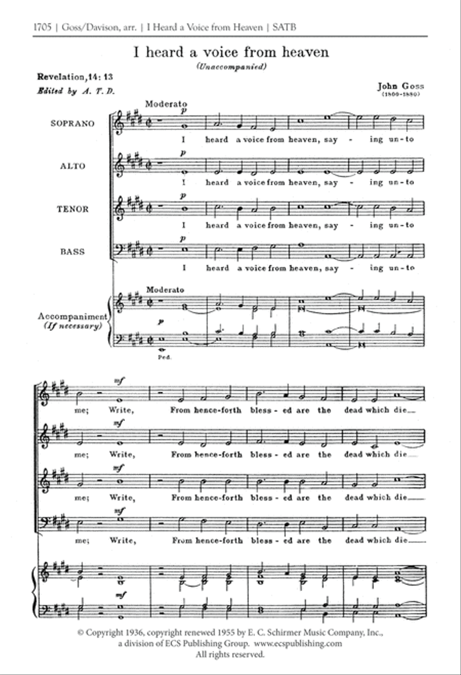 I Heard a Voice from Heaven 4-Part scores gallery preview page 2