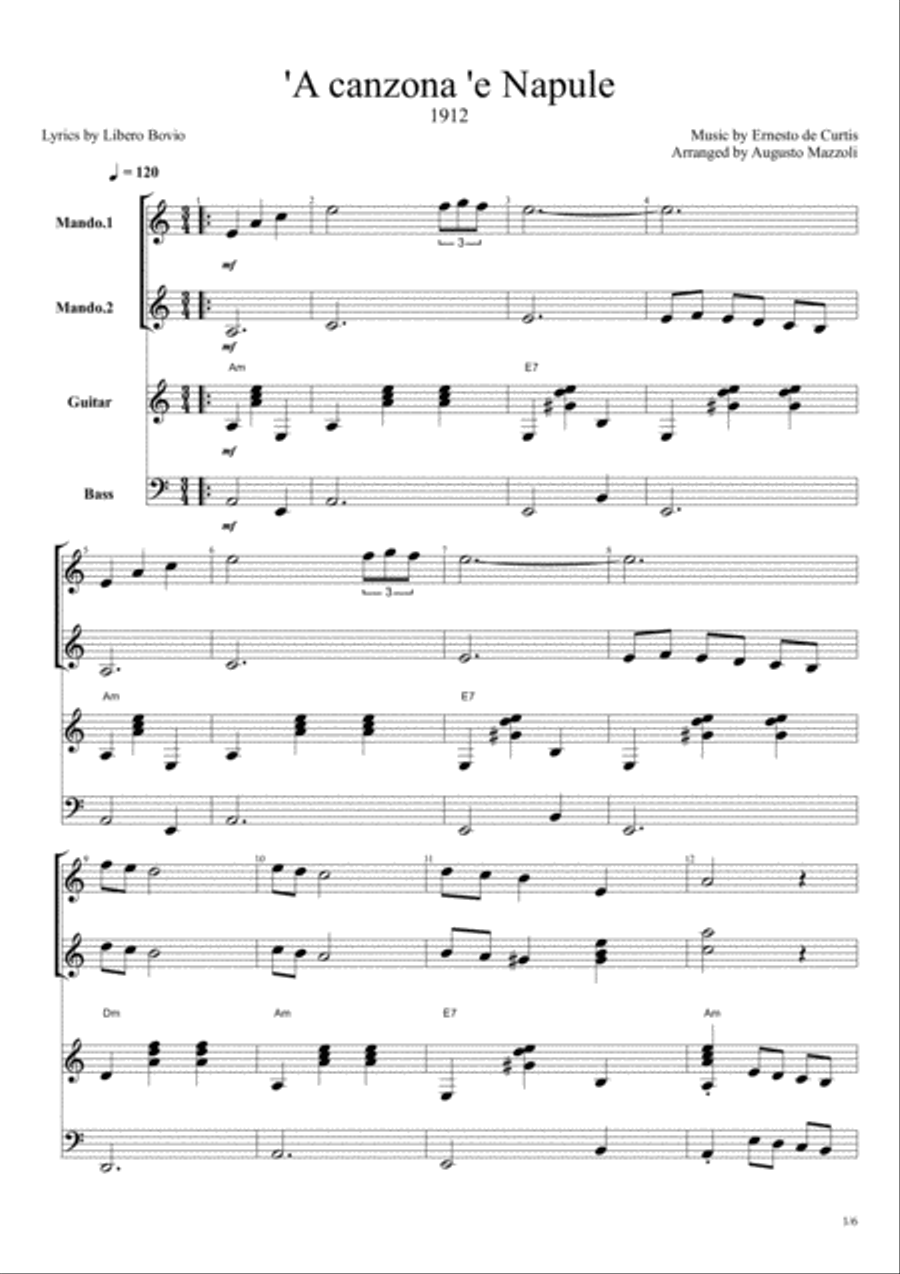 'A canzona 'e Napule Small Ensemble scores gallery preview page 1