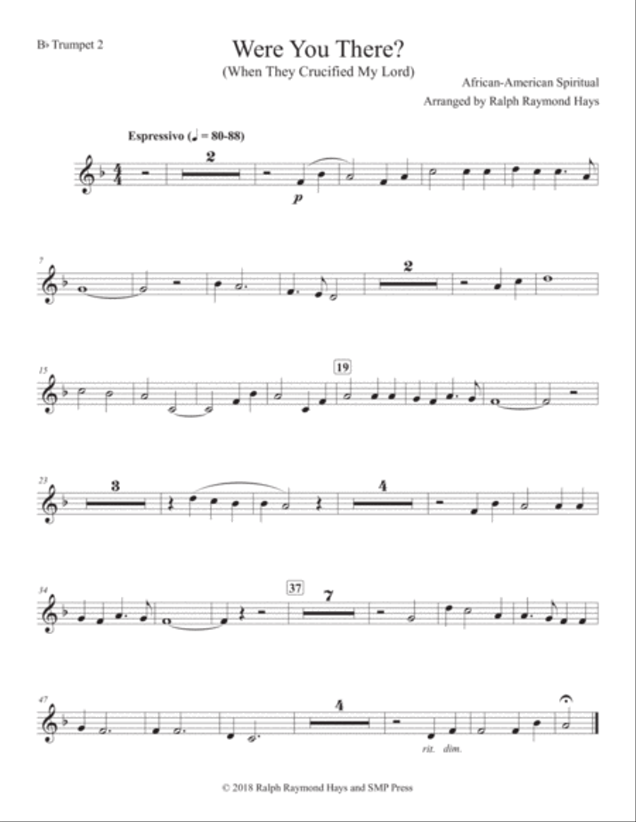 Were You There (When They Crucified My Lord) for brass quintet Brass Quintet scores gallery preview page 4