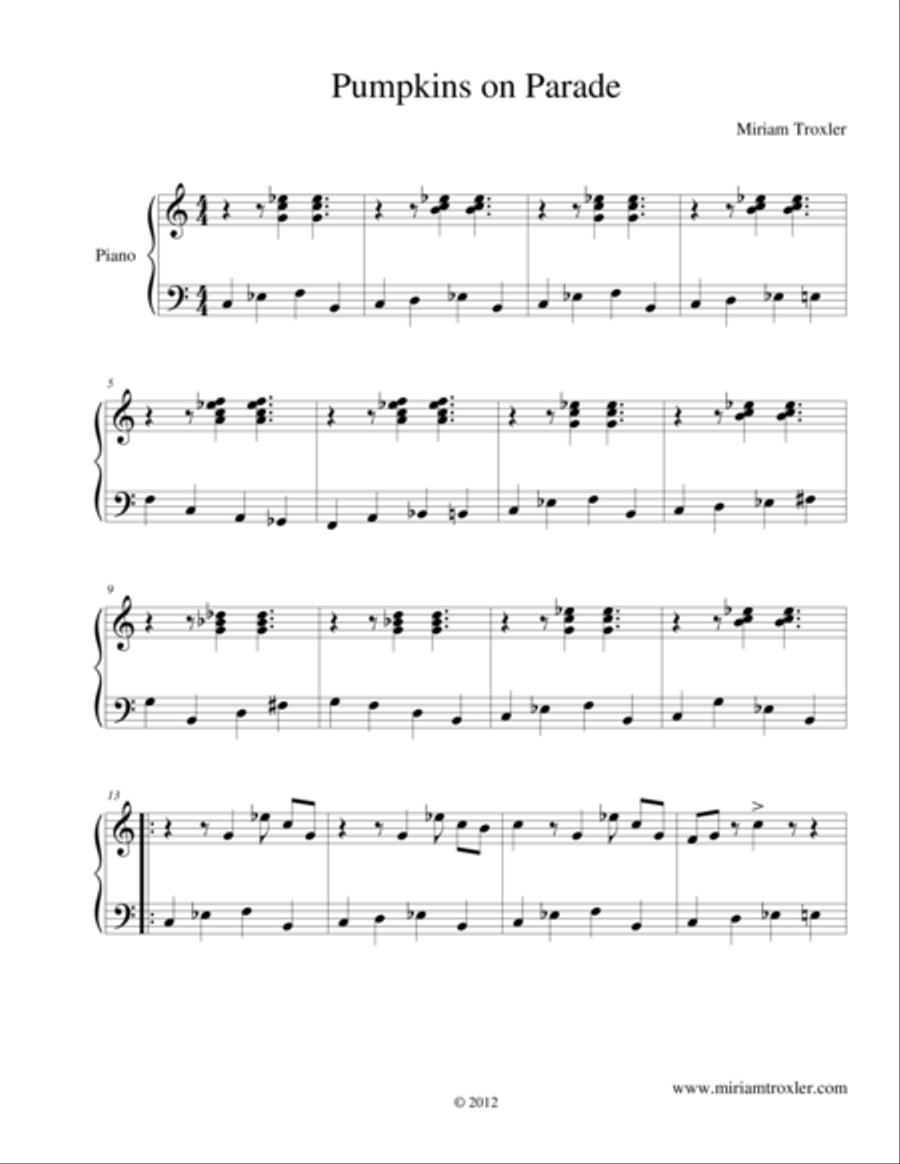 Pumpkins on Parade Piano Method scores gallery preview page 1