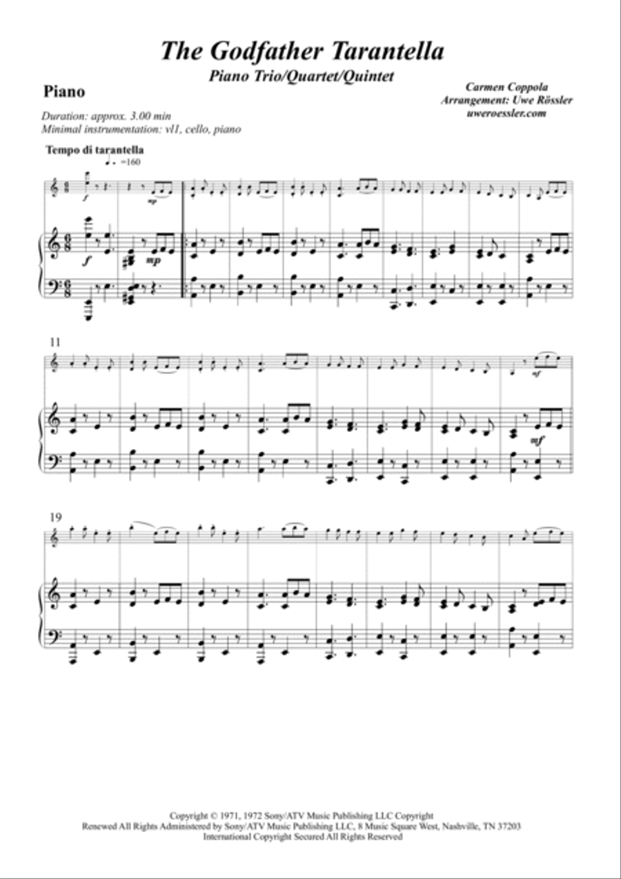 The Godfather Tarantella Piano Trio scores gallery preview page 4