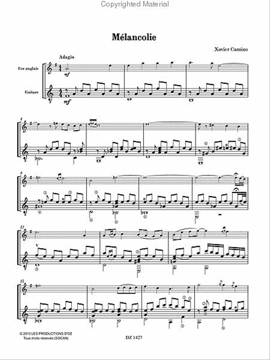 Mélancolie English Horn scores gallery preview page 2