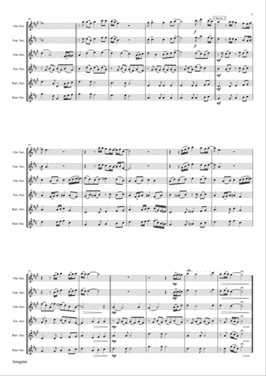 Imagine Saxophone Quartet scores gallery preview page 3