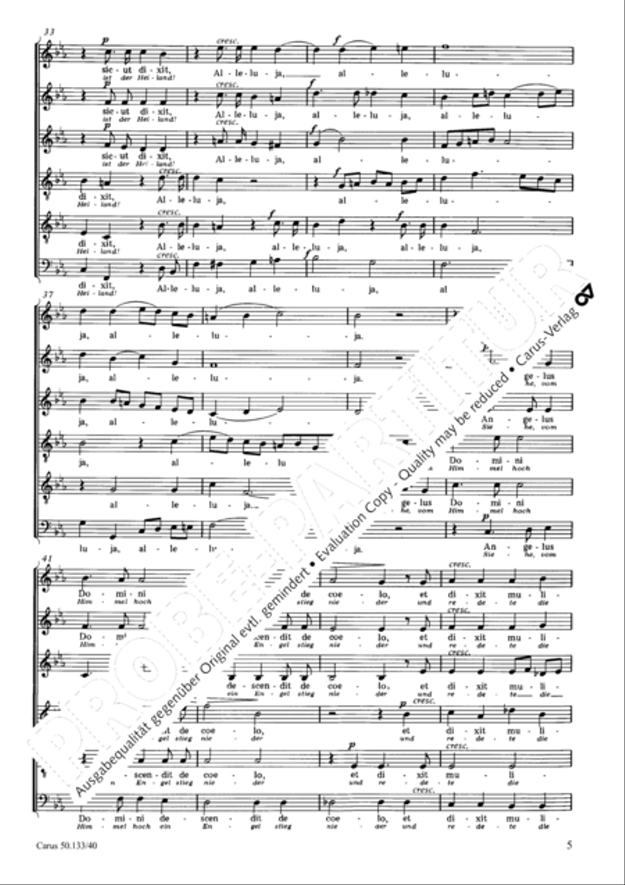 Angelus Domini (Siehe, vom Himmel hoch) Choir scores gallery preview page 6