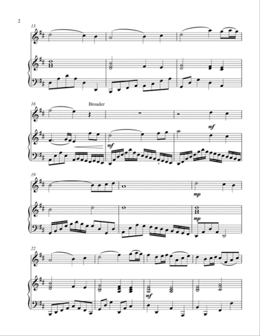 Pachelbel's Noel (treble C instrument solo) Piccolo scores gallery preview page 3