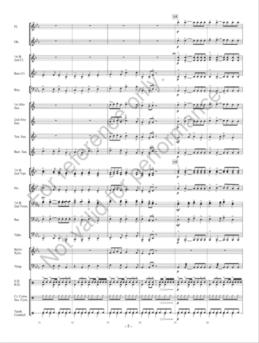 Rock The Halls With Drums And Cowbell Concert Band scores gallery preview page 6
