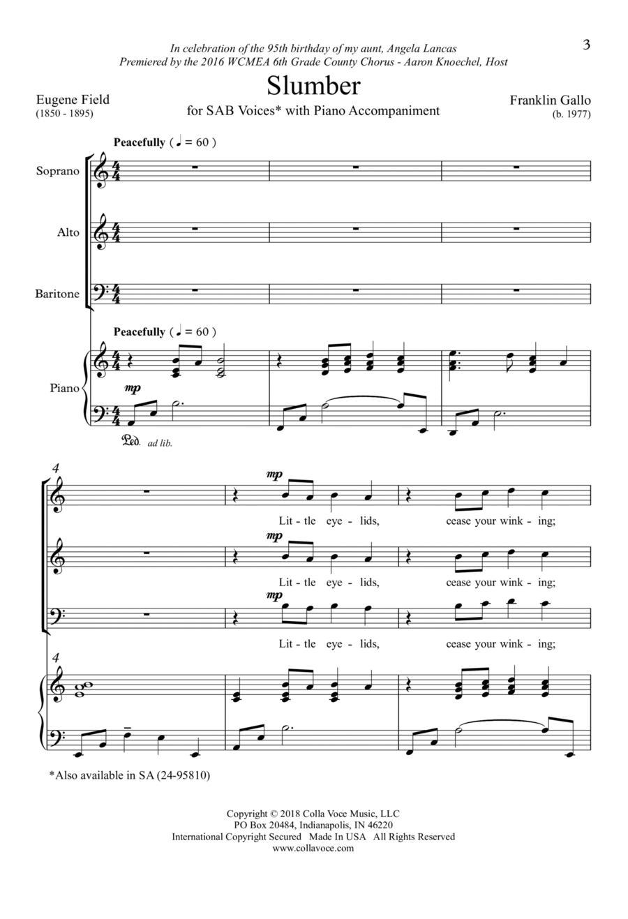 Slumber 3-Part scores gallery preview page 1