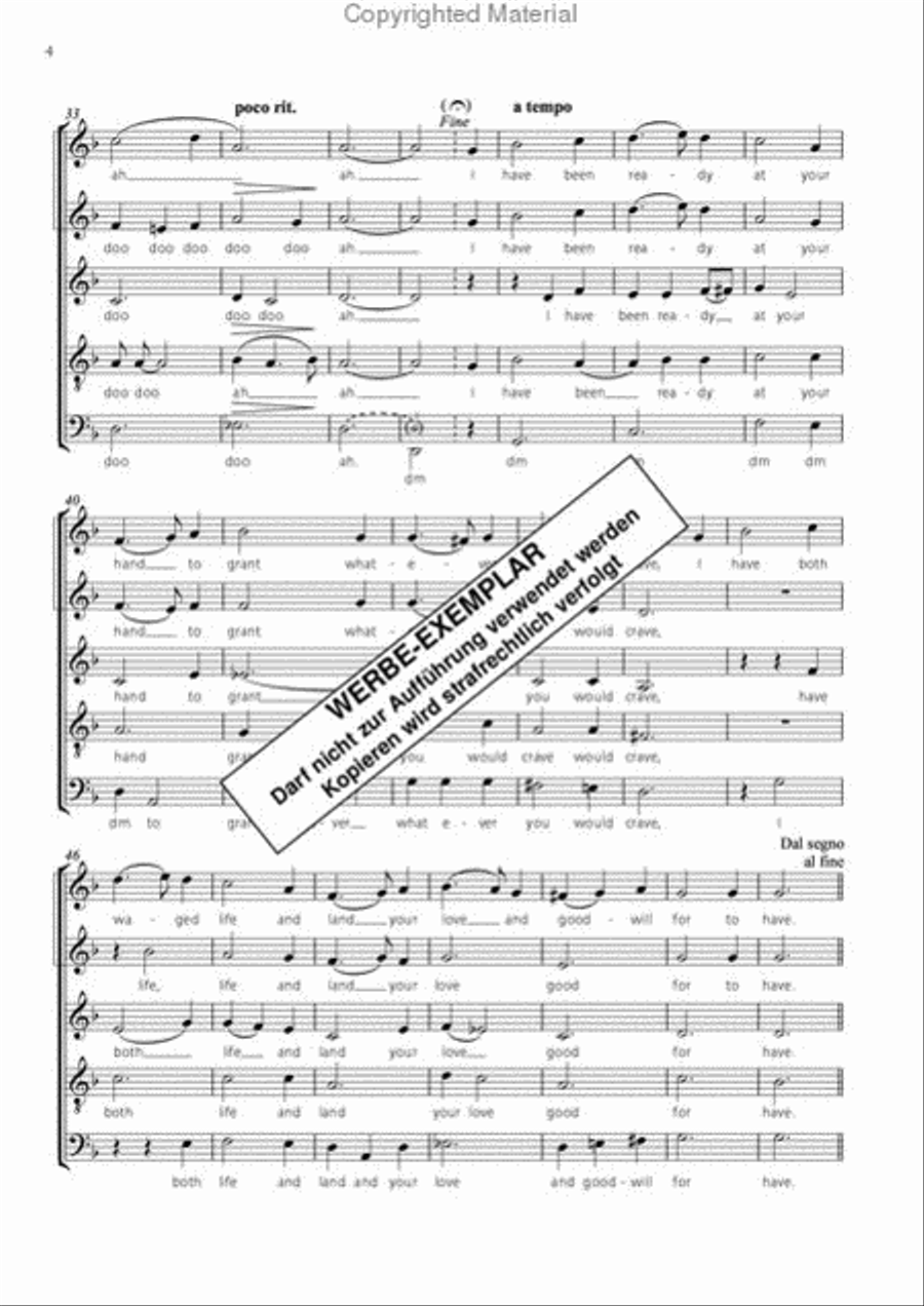 Greensleeves Greensleeves A Cappella scores gallery preview page 4