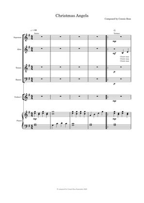Christmas Angels - SATB violin and piano with parts included