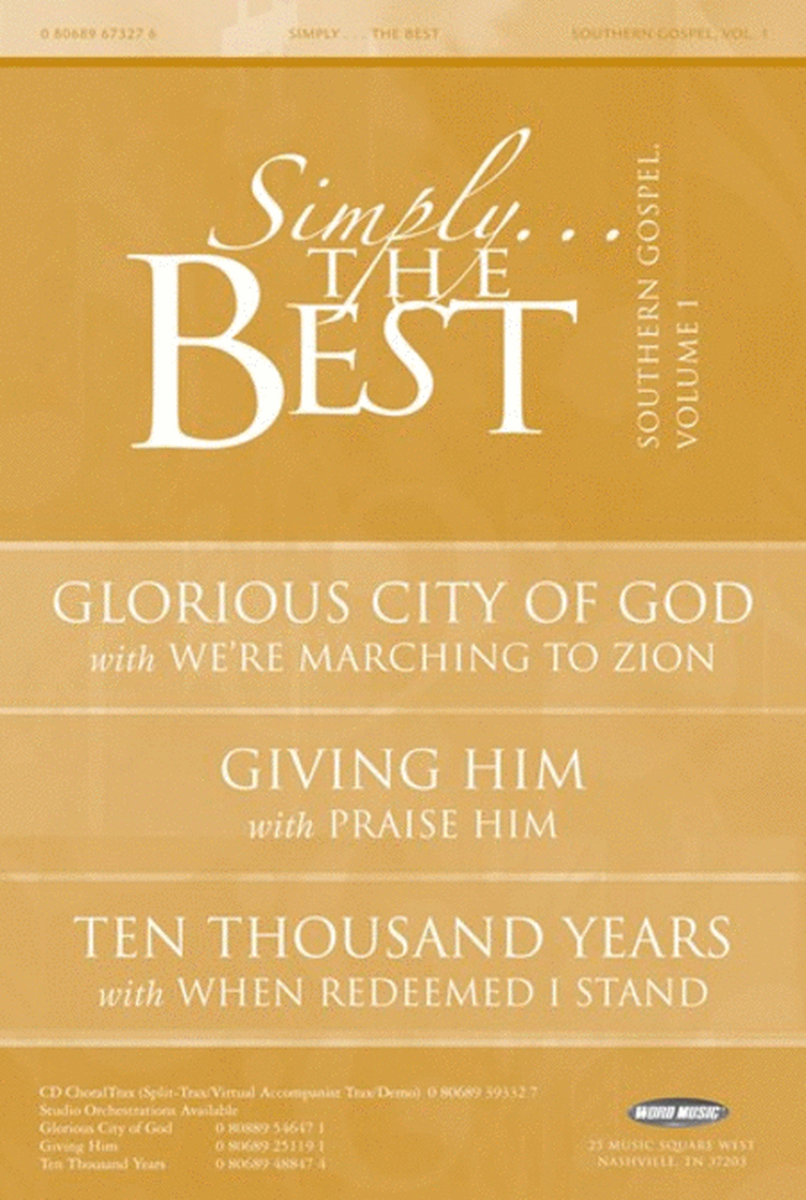 Simply The Best: Southern Gospel V1 - Booklet image number null