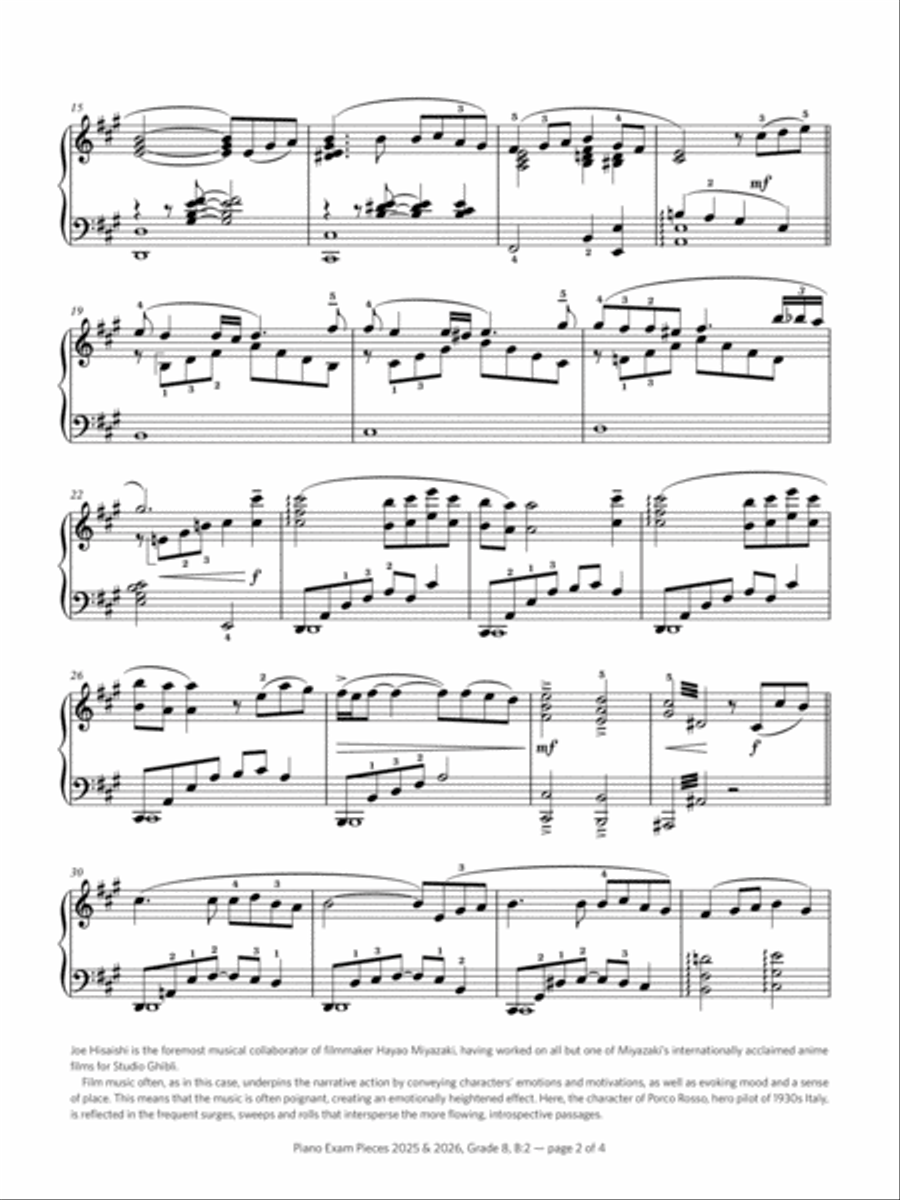 il porco rosso (Grade 8, list B2, from the ABRSM Piano Syllabus 2025 & 2026) Piano Method scores gallery preview page 2