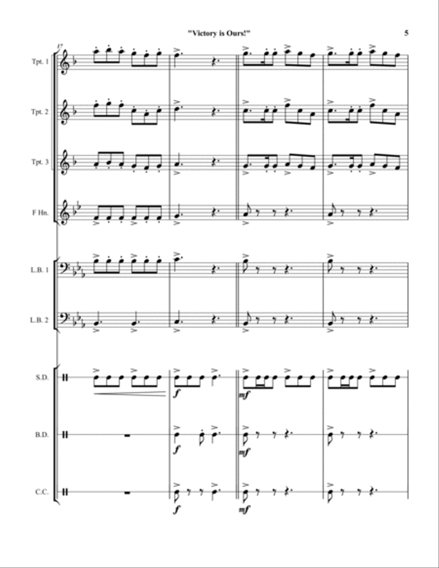 La Victoire Est à Nous! - Score Only Score scores gallery preview page 5