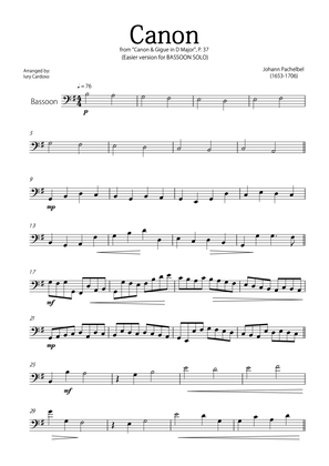 "Canon" by Pachelbel - EASY version for BASSOON SOLO.