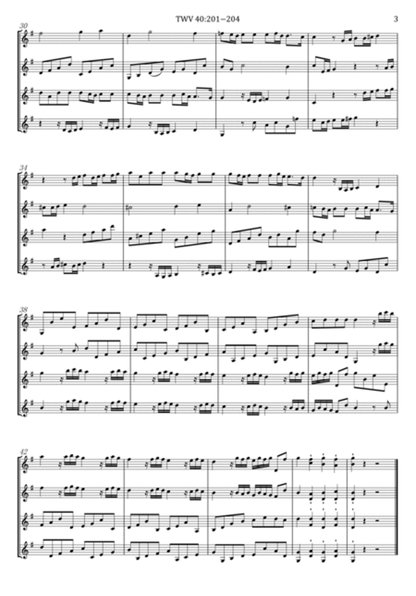 Telemann - 4 Concerti for 4 Violins, TWV 40:201 - 204 - String Quartet Original Complete image number null
