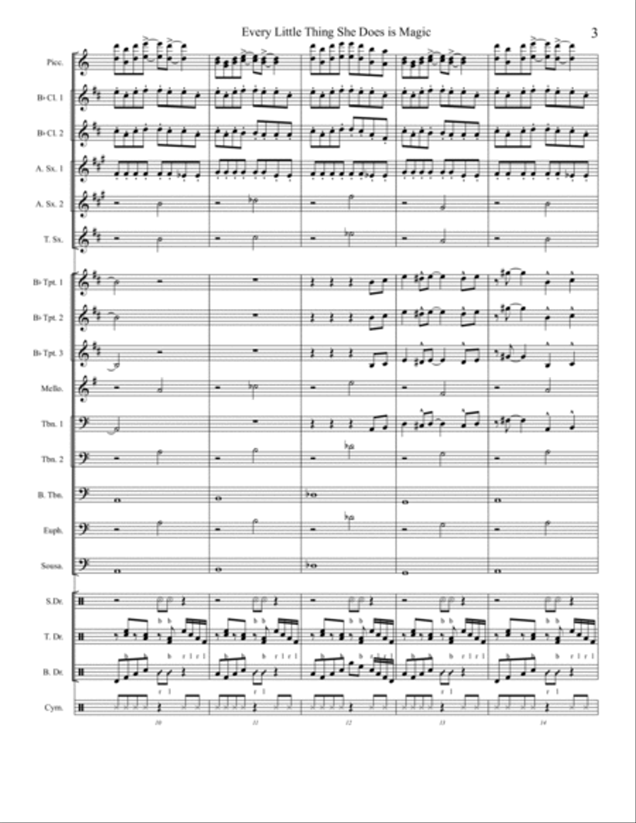 Every Little Thing She Does Is Magic Marching Band scores gallery preview page 3