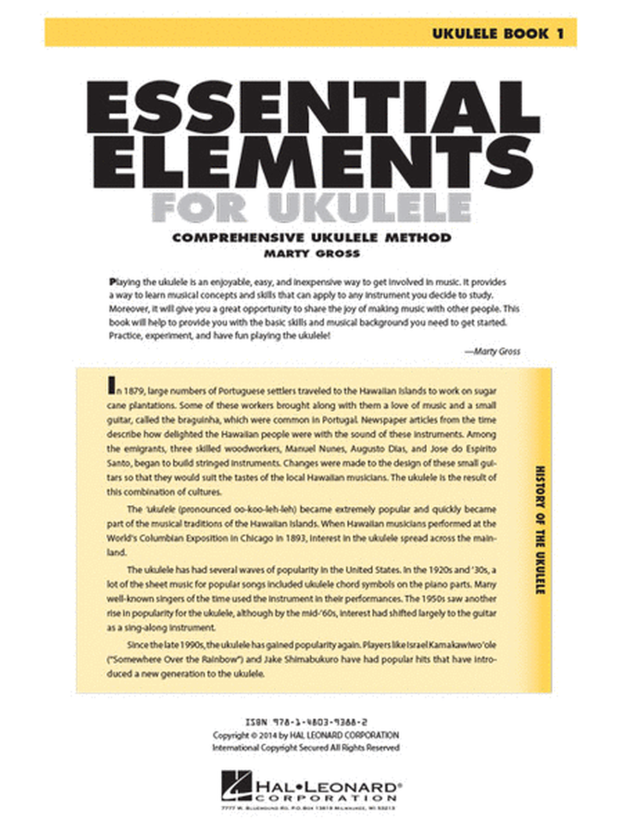 Essential Elements for Ukulele – Method Book 1