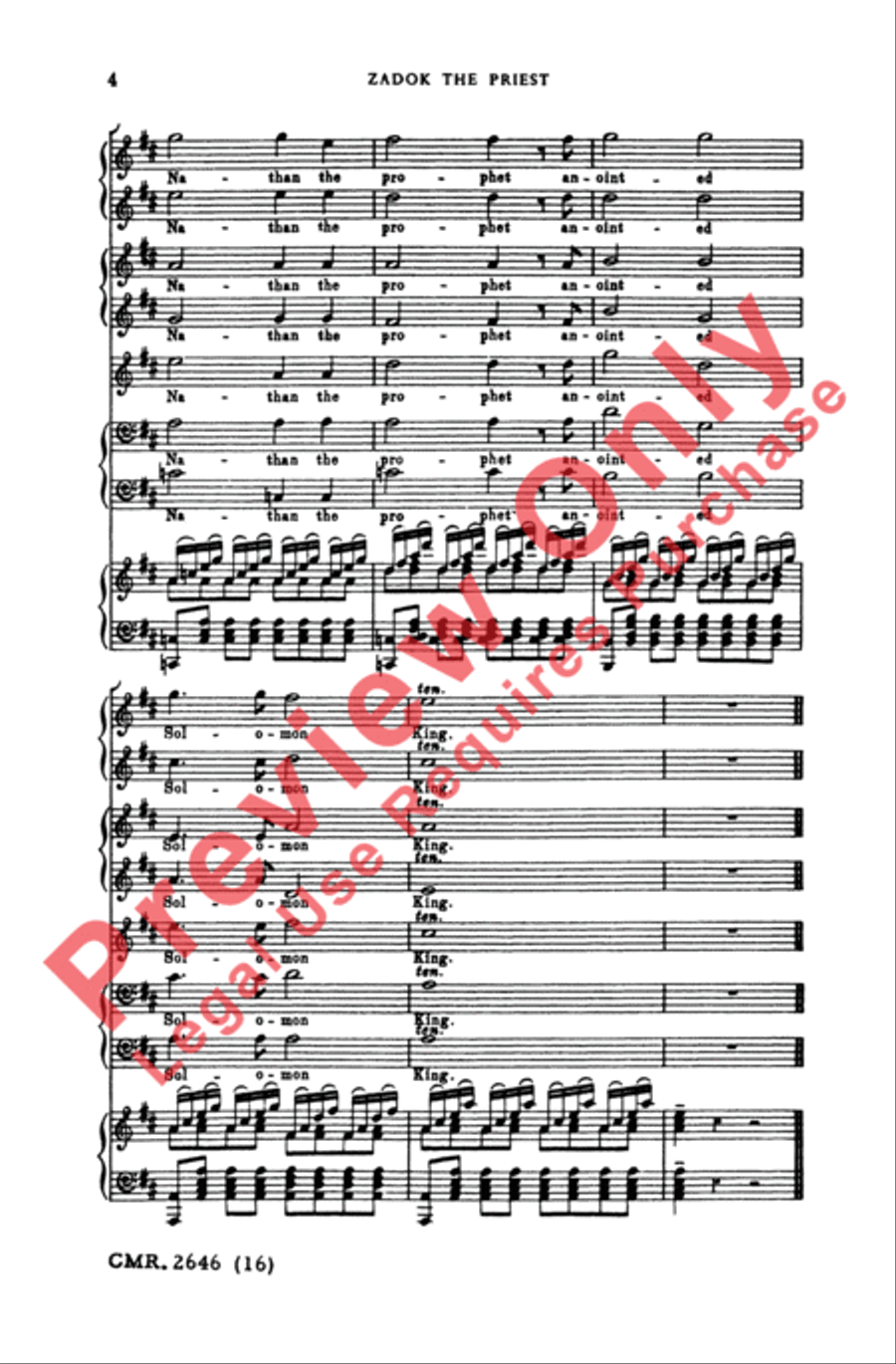 Zadok the Priest 4-Part scores gallery preview page 4