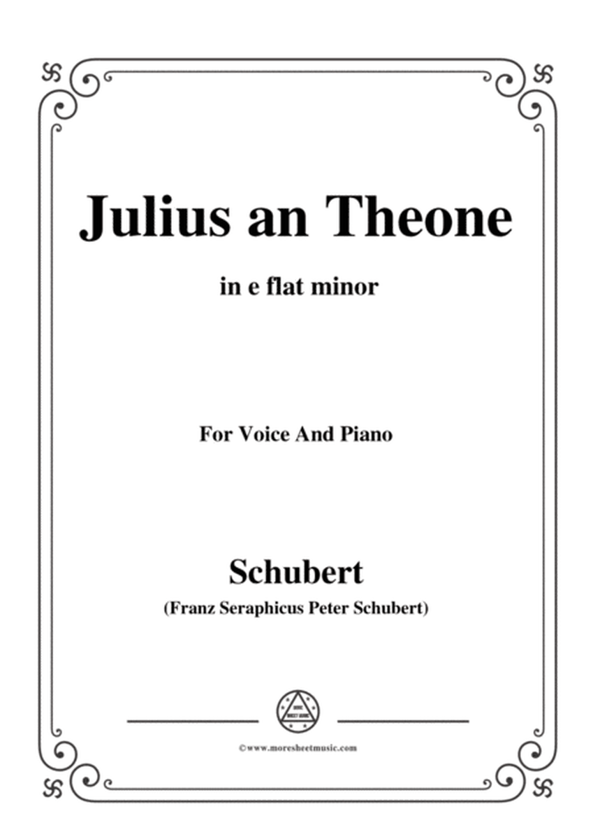 Schubert-Julius an Theone,in e flat minor,for Voice&Piano image number null