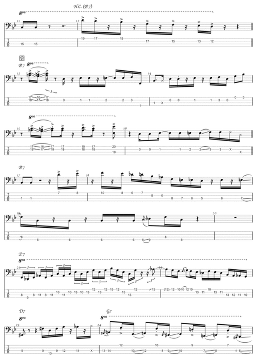 Jaco Pastorius -The Chicken - Bass Solo from Modern Electric Bass - Complete and accurate Bass Transcription whit tab image number null