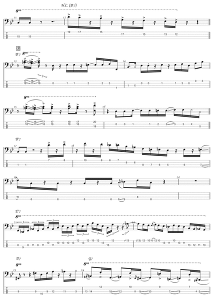 Jaco Pastorius -The Chicken - Bass Solo from Modern Electric Bass - Complete and accurate Bass Transcription whit tab image number null