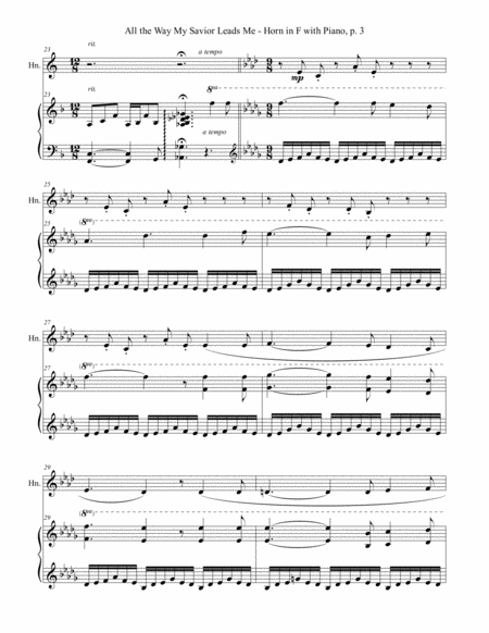 ALL THE WAY MY SAVIOR LEADS ME (Horn in F with Piano - Score & Part included) image number null