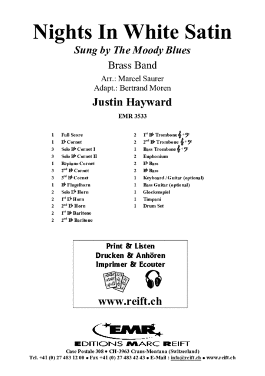 Nights In White Satin Nights In White Satin Brass Band scores gallery preview page 2