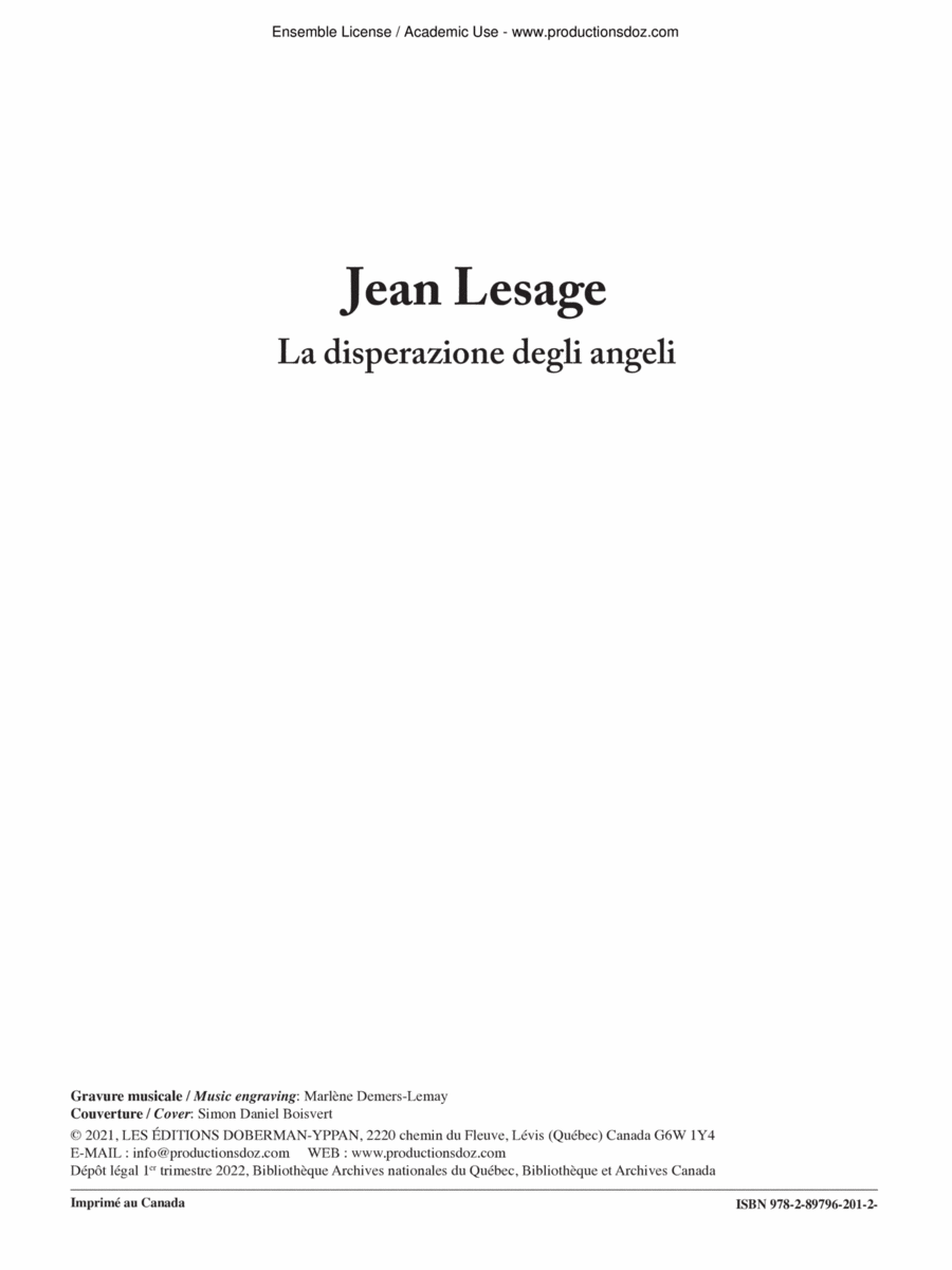 La disperazione degli angeli Clarinet Solo scores gallery preview page 1