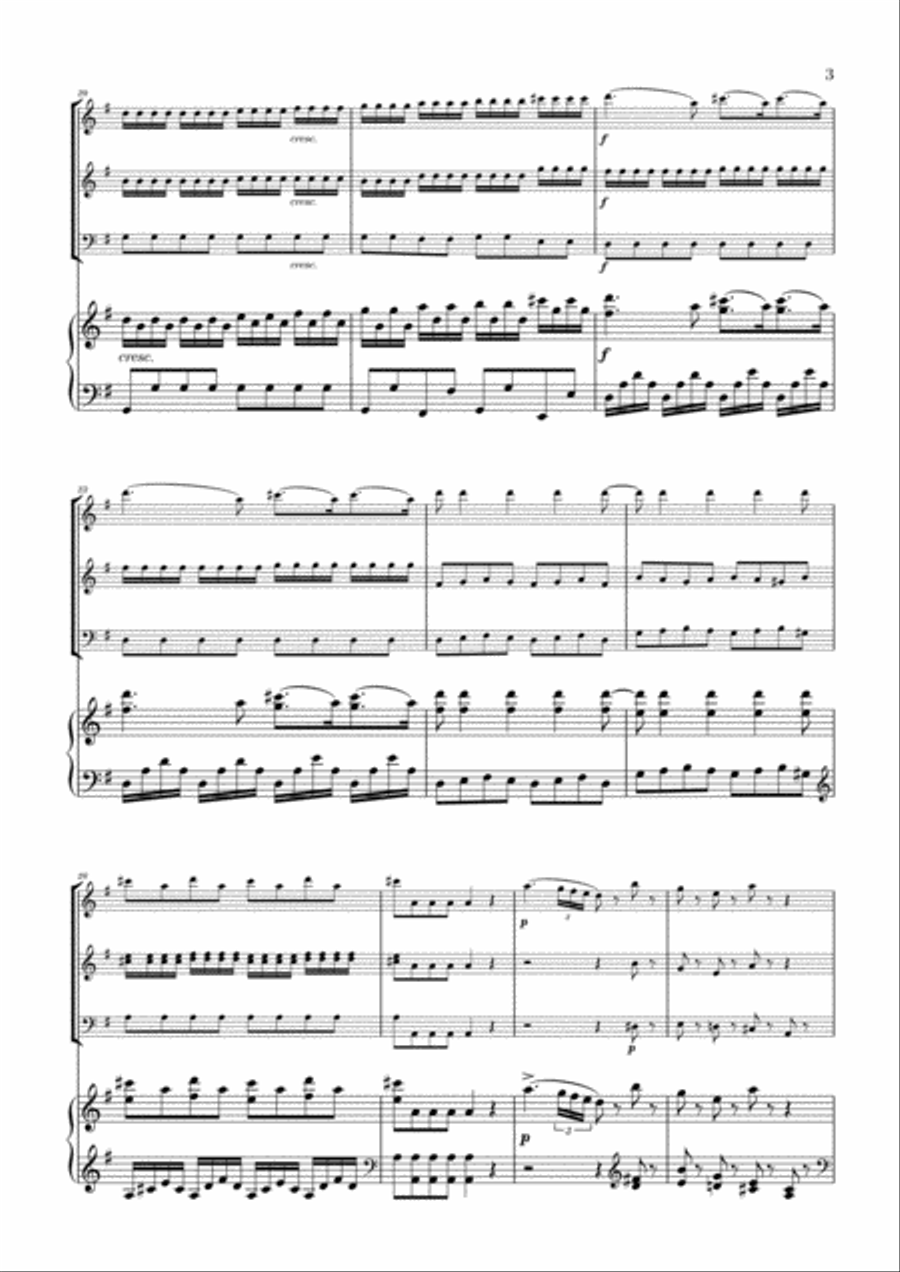 Eine Kleine Nachtmusik for Oboe, Violin, Bassoon and Piano Woodwind Quartet scores gallery preview page 3