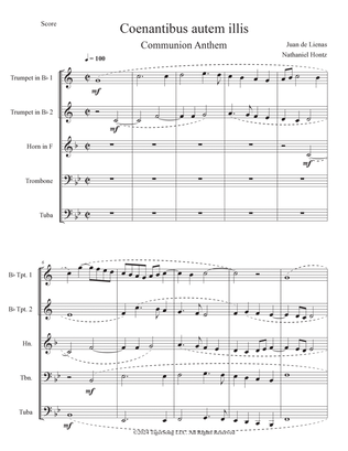 Coenantibus autem illis (Communion Motet) for Brass Quintet
