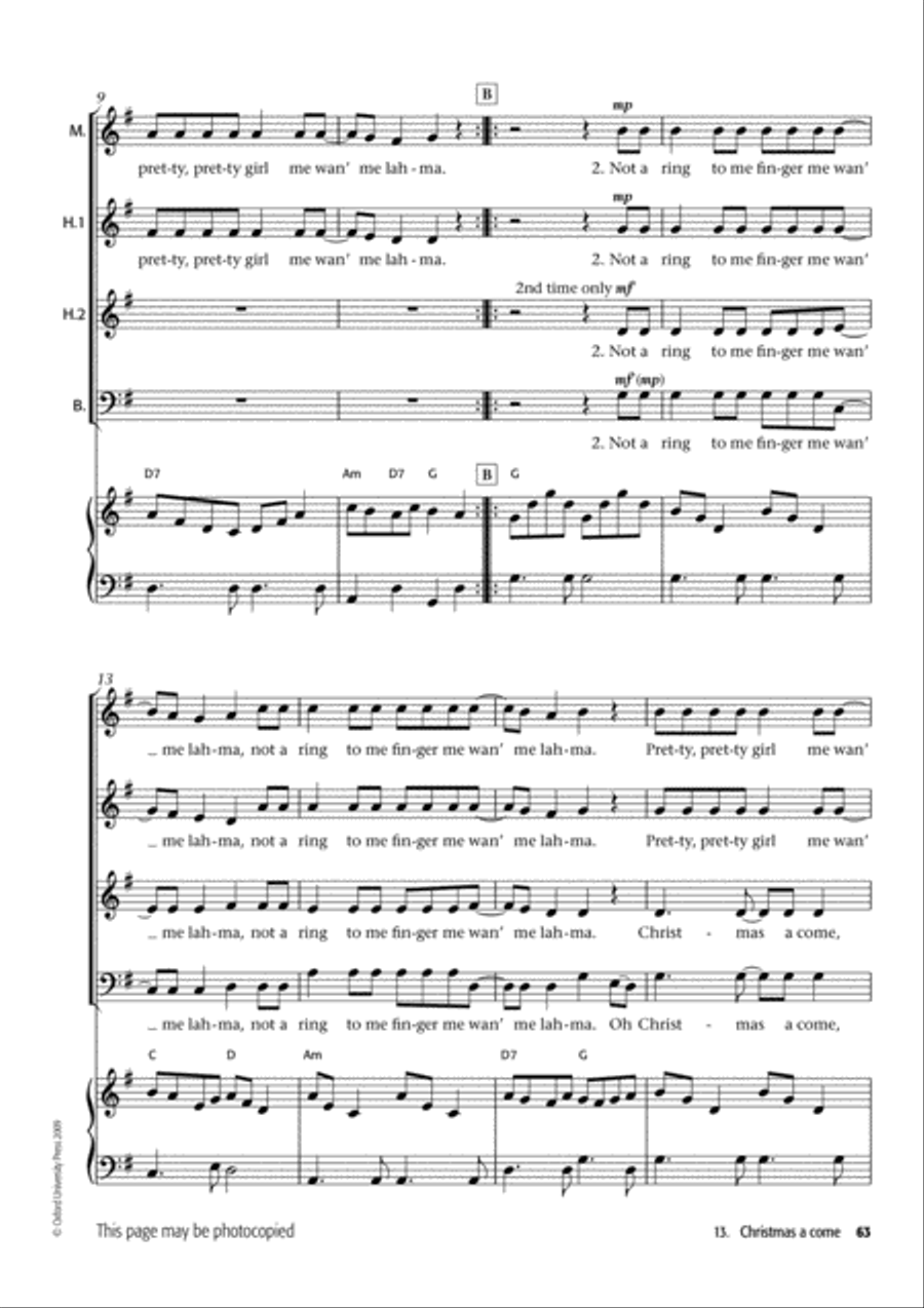 Jamaican Voiceworks 4-Part scores gallery preview page 6