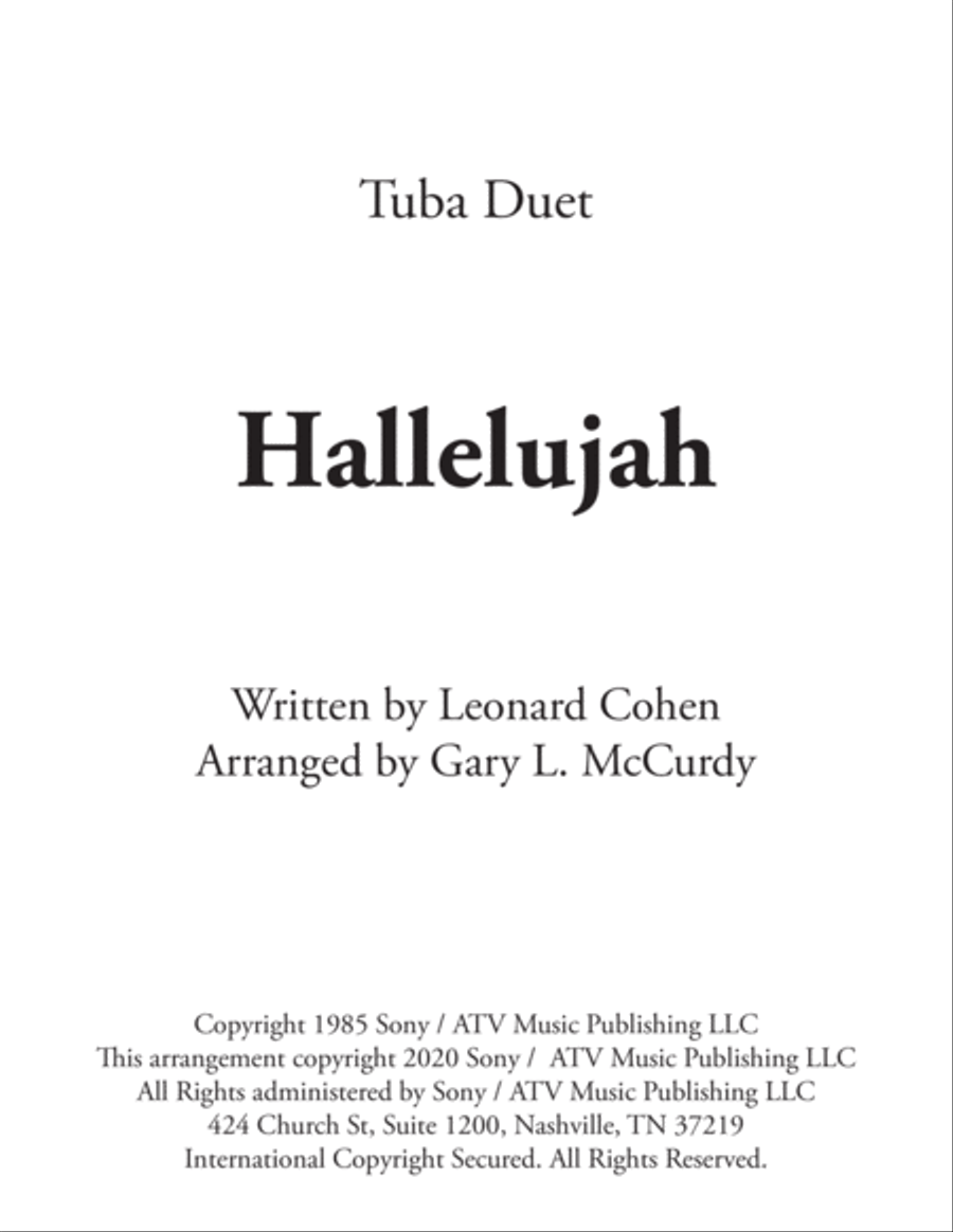 Hallelujah Hallelujah Brass Duet scores gallery preview page 1