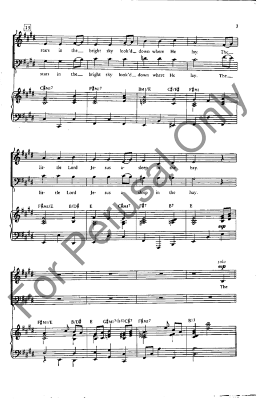 Away In A Manger 4-Part scores gallery preview page 3