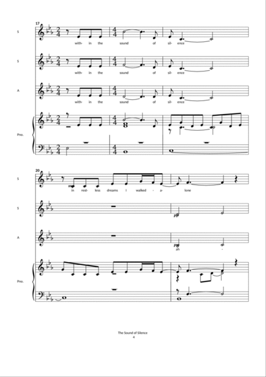 The Sound Of Silence SSA scores gallery preview page 4