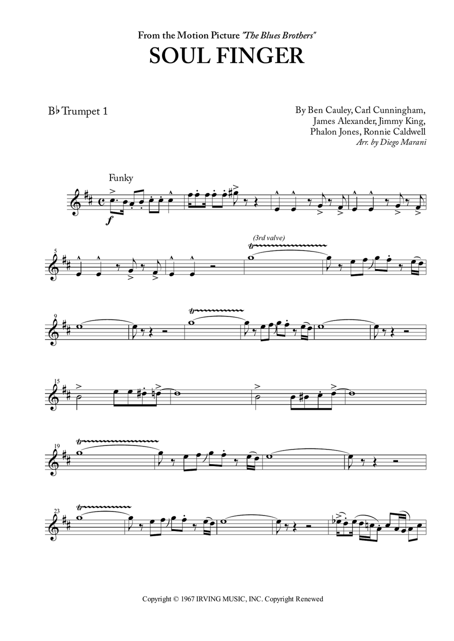 Soul Finger Brass Ensemble scores gallery preview page 1