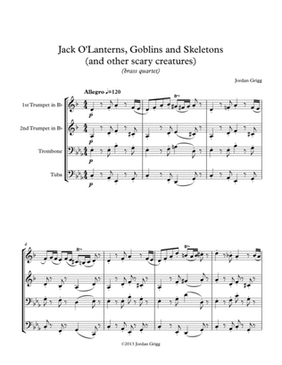 Jack O'Lanterns, Goblins and Skeletons (and other scary creatures) (brass quartet)