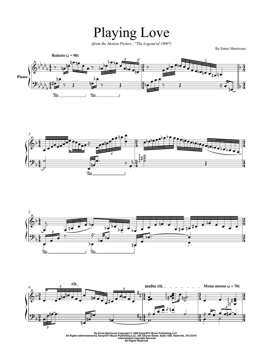 Playing Love Piano Solo scores gallery preview page 3