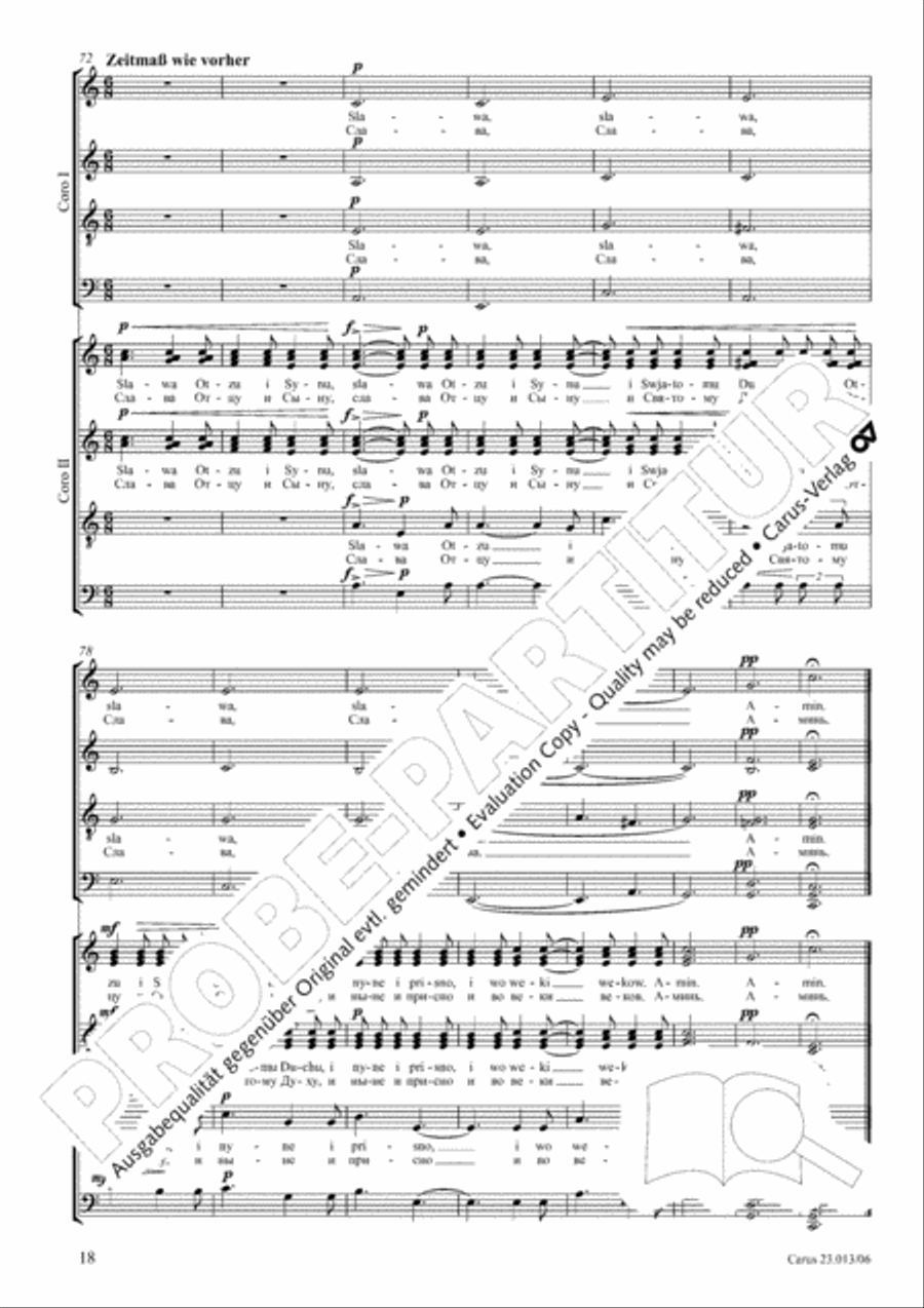 Liturgy of St. John Chrysostom op. 31 for mixed choir a cappella (Chrysostomos-Liturgie op. 31 fur Chor a cappella mit singbarem deutschem Text) A Cappella scores gallery preview page 19