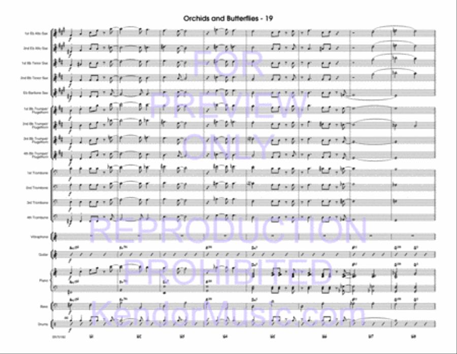 Orchids And Butterflies (Full Score) Jazz Ensemble scores gallery preview page 20