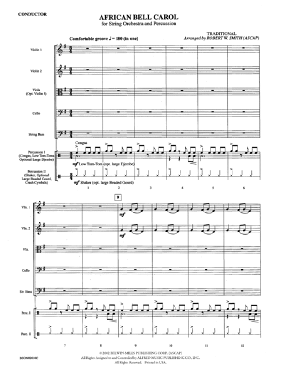 African Bell Carol (for String Orchestra and Percussion) String Orchestra scores gallery preview page 4