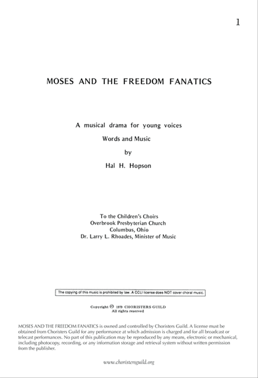 Moses and the Freedom Fanatics Unison Choir scores gallery preview page 3