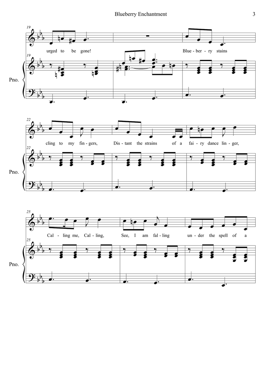 Blueberry Enchantment: song Voice Solo scores gallery preview page 3