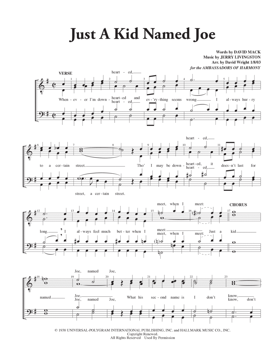 Just A Kid Named Joe Just A Kid Named Joe TTBB scores gallery preview page 1