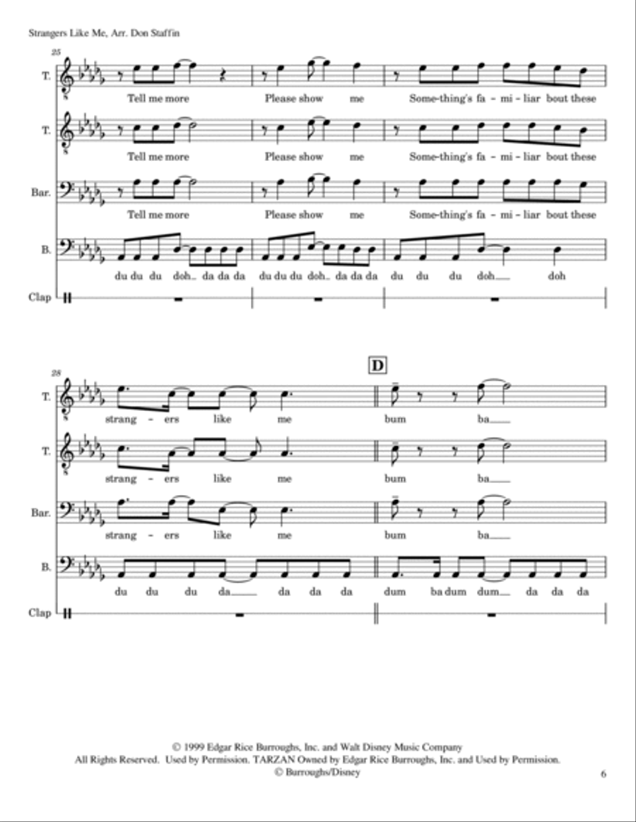 Strangers Like Me(r) TTBB scores gallery preview page 6