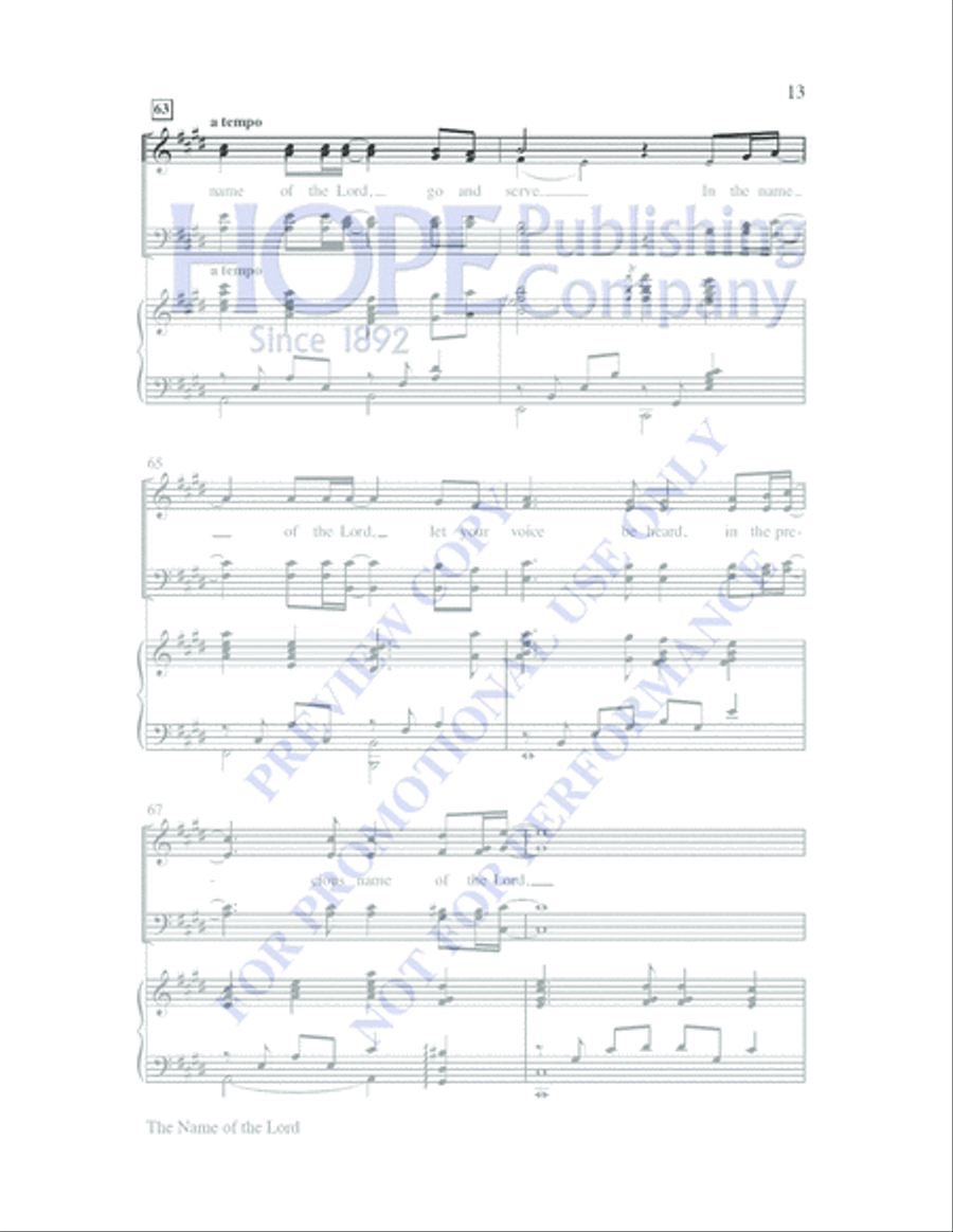 The Name of the Lord Choir scores gallery preview page 12
