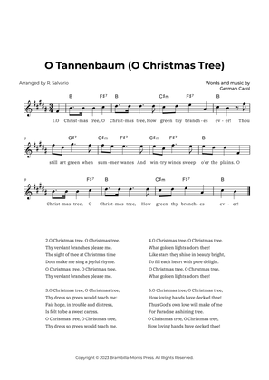 O Tannenbaum (O Christmas Tree) - Key of B Major