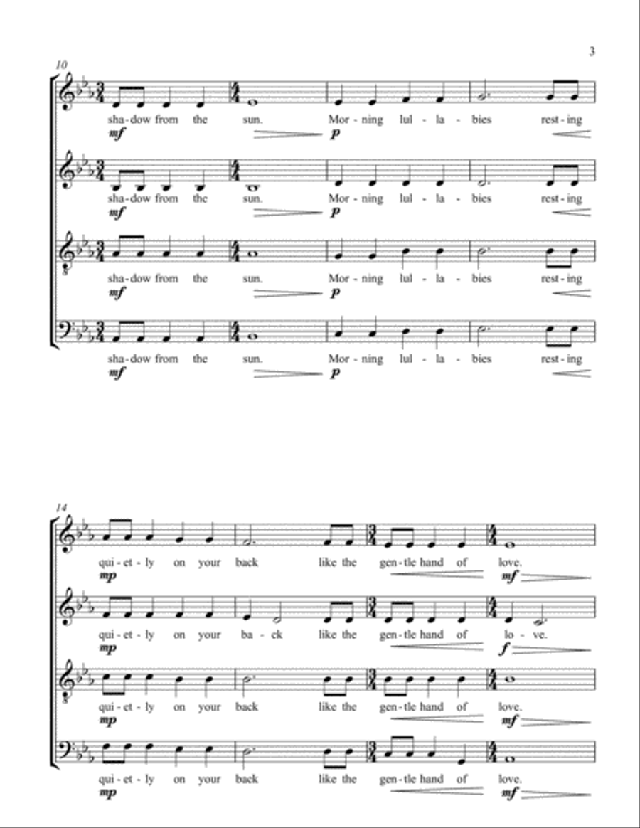 Morning Lullabies 4-Part scores gallery preview page 3